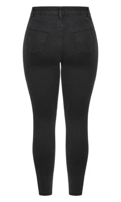 Evans Black High Waist Skinny Jeans 13 Evans Black High Waist Skinny Jeans -Evans Boutique 211517BLACK 6