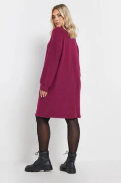 YOURS Curve Robe Pull Rose Foncé Douce Au Toucher -Evans Boutique 2137a825 47b7 4a 303801 C