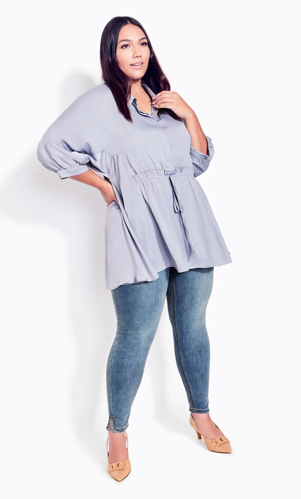 Evans Light Blue Wash Split Hem Skinny Jeans 5 Evans Light Blue Wash Split Hem Skinny Jeans – Image 3