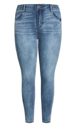 Evans Light Blue Wash Split Hem Skinny Jeans 16 Evans Light Blue Wash Split Hem Skinny Jeans -Evans Boutique 215384LIGHTWASH 5