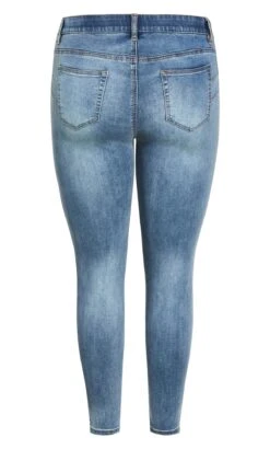 Evans Light Blue Wash Split Hem Skinny Jeans 17 Evans Light Blue Wash Split Hem Skinny Jeans -Evans Boutique 215384LIGHTWASH 6