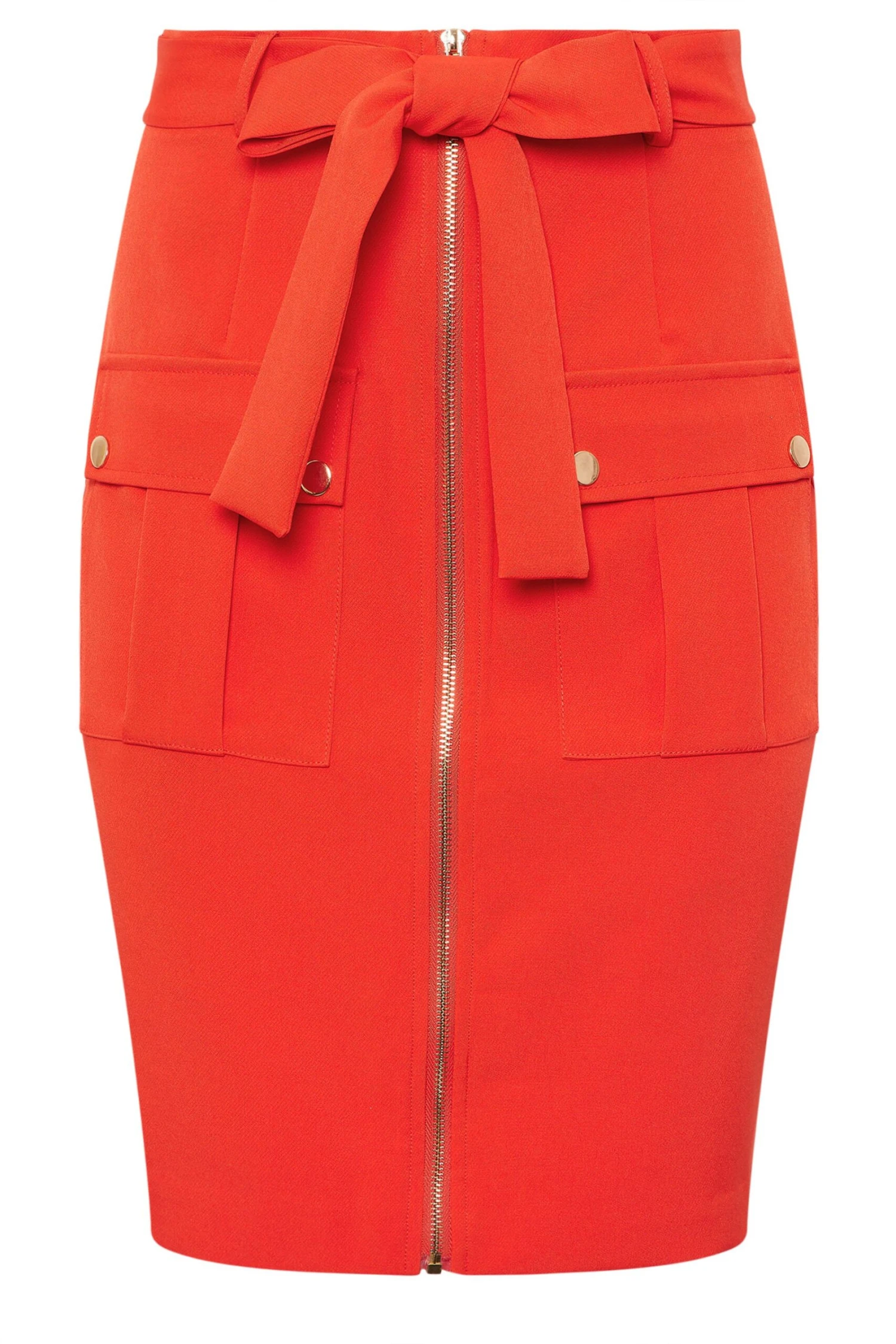 STAR Orange Zip Detail Belted Skirt 8 STAR Orange Zip Detail Belted Skirt – Image 6