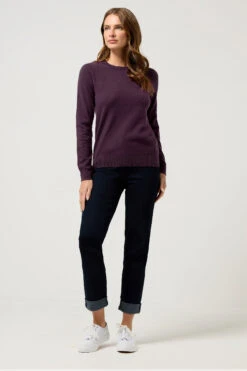 M&Co Purple Crew Neck Long Sleeve Jumper -Evans Boutique 216c2b9e 9015 44 502417 B