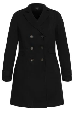 Evans Black Military Coat -Evans Boutique 217653BLACK 8