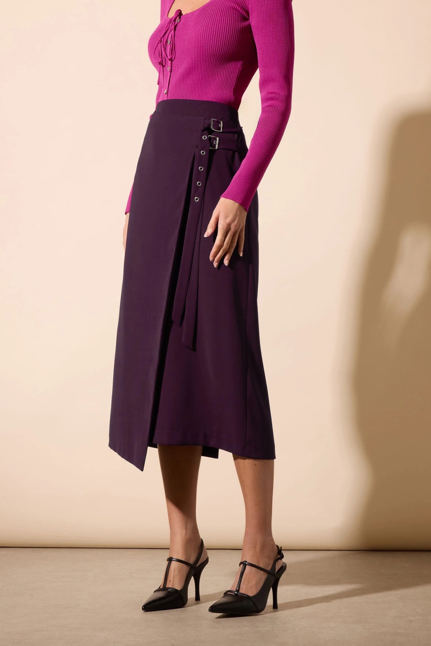 STAR Purple Belt Buckle Wrap Skirt 4 STAR Purple Belt Buckle Wrap Skirt – Image 2