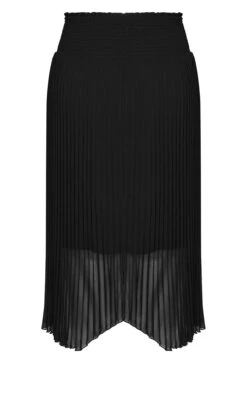 Evans Black Pleated Chiffon Midi Skirt -Evans Boutique 218547BLACK 7