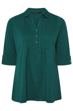 EVANS Curve Teal Green Pintuck Henley Top 11 EVANS Curve Teal Green Pintuck Henley Top -Evans Boutique 21c8bf43 7015 43 616374 X