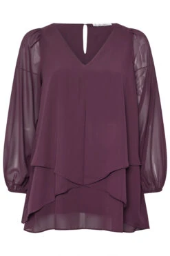 YOURS LONDON Curve Chemisier Violet Foncé à Col En V Superposé 11 YOURS LONDON Curve Chemisier Violet Foncé à Col En V Superposé -Evans Boutique 2236e160 3a79 4b 163286 X