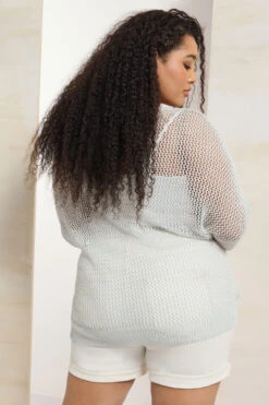 YOURS - Pull Gris Métallique En Crochet -Evans Boutique 229838a6 c2dc 44 280171 C