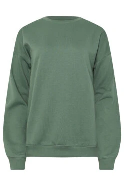 LTS Tall Khaki Green Crew Neck Sweatshirt -Evans Boutique 23053194 7688 45 356146 X