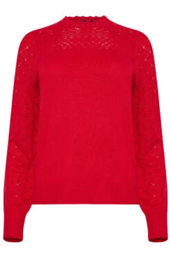 M&Co Red Pointelle Long Sleeve Knitted Jumper 15 M&Co Red Pointelle Long Sleeve Knitted Jumper -Evans Boutique 2334ff0f b792 4f 502424 X