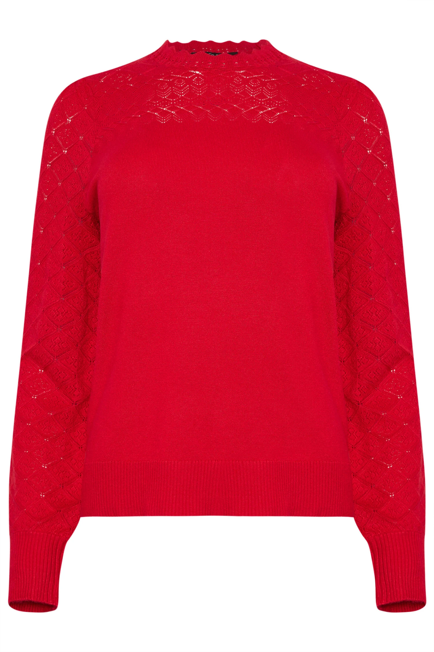 M&Co Red Pointelle Long Sleeve Knitted Jumper 9 M&Co Red Pointelle Long Sleeve Knitted Jumper – Image 7