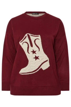 YOURS Curve Pull Botte Western Rouge Bordeaux 11 YOURS Curve Pull Botte Western Rouge Bordeaux -Evans Boutique 23ef197d 09d6 46 280811 X