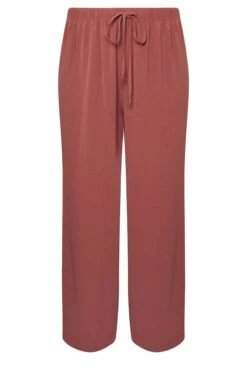 YOURS - Pantalon Wide Leg Rouille En Sergé à Poches -Evans Boutique 24d810a6 de46 42 310067 X