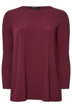 YOURS - Top Bordeaux Nervuré Manches Longues 11 YOURS - Top Bordeaux Nervuré Manches Longues -Evans Boutique 24e99c77 cd03 43 322303 X
