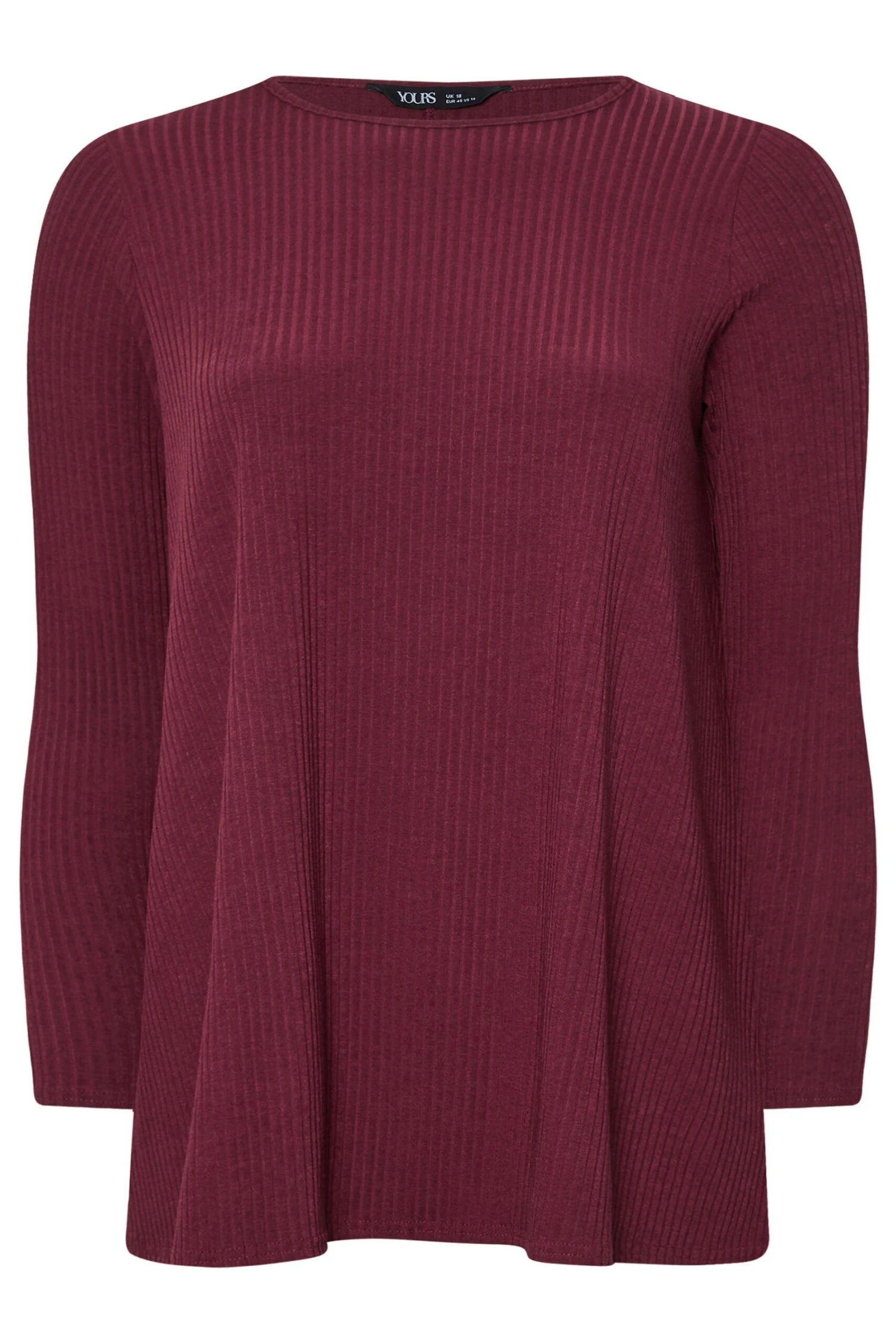 YOURS - Top Bordeaux Nervuré Manches Longues 7 YOURS - Top Bordeaux Nervuré Manches Longues – Image 5