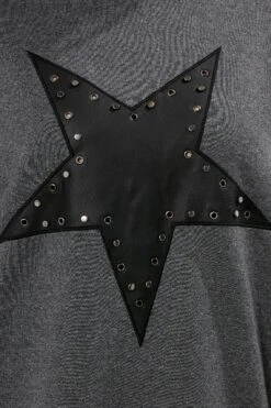 YOURS Curve Robe Sweat-shirt Grise à œillets Et étoiles -Evans Boutique 25c95d51 326a 4e 304387 D