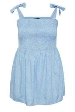 YOURS - Top Bleu Ciel à Pois Coupe Smocké Plissé 15 YOURS - Top Bleu Ciel à Pois Coupe Smocké Plissé -Evans Boutique 263175f3 293e 4a 330835 X