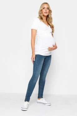 LTS Tall Maternity Mid Blue Skinny AVA Jeans -Evans Boutique 2698d927 dbf4 4f 198085 B