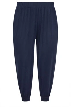 YOURS - Pantalon Fluide Ample Bleu Marine à Poches -Evans Boutique 272f0a85 3c1a 4c 144780 X
