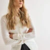 LTS Tall Ivory White Pearl Button Cardigan -Evans Boutique 27bb03c0 b101 4b 355337 L4