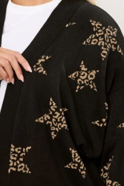 YOURS Curve Cardigan Midi Noir à Imprimé Léopard Et étoiles 10 YOURS Curve Cardigan Midi Noir à Imprimé Léopard Et étoiles -Evans Boutique 28119d18 df67 42 280867 D