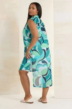 YOURS - Chemisier Maxi Bleu Design Abstrait -Evans Boutique 286be470 30b1 45 175017 C