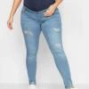 LTS Tall Maternity Blue Distressed AVA Stretch Skinny Jeans 2 LTS Tall Maternity Blue Distressed AVA Stretch Skinny Jeans -Evans Boutique 2891cc9f 6dc6 46 198021PS A