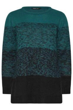YOURS - Pull Vert Sarcelle Design Block De Couleur 11 YOURS - Pull Vert Sarcelle Design Block De Couleur -Evans Boutique 28ad8c42 ce57 47 280355 X