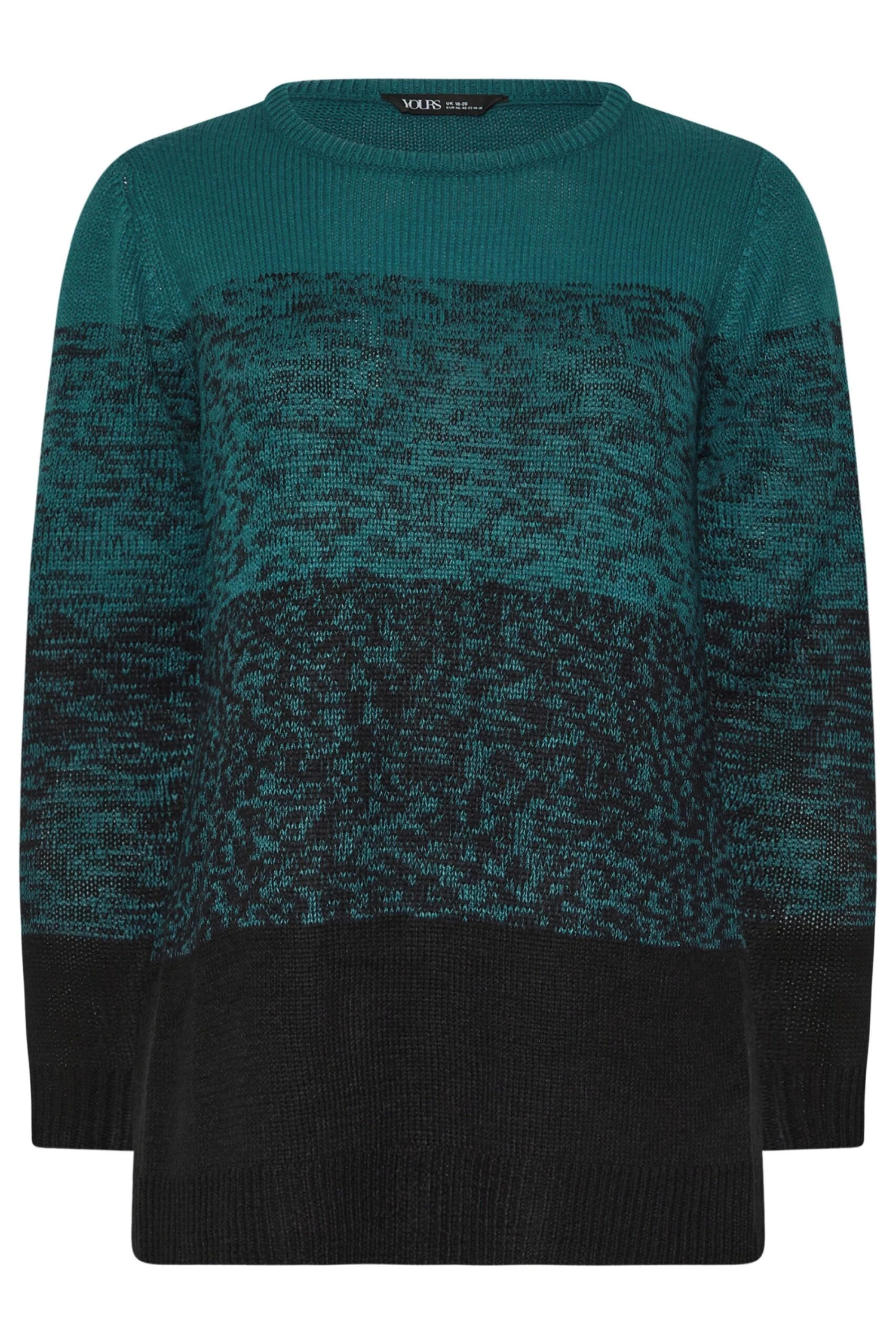 YOURS - Pull Vert Sarcelle Design Block De Couleur 7 YOURS - Pull Vert Sarcelle Design Block De Couleur – Image 5