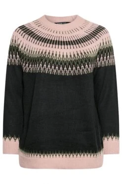 YOURS Curve Pull En Maille Fairisle Noir Et Rose 11 YOURS Curve Pull En Maille Fairisle Noir Et Rose -Evans Boutique 28ef0d6d 6768 45 280733 X