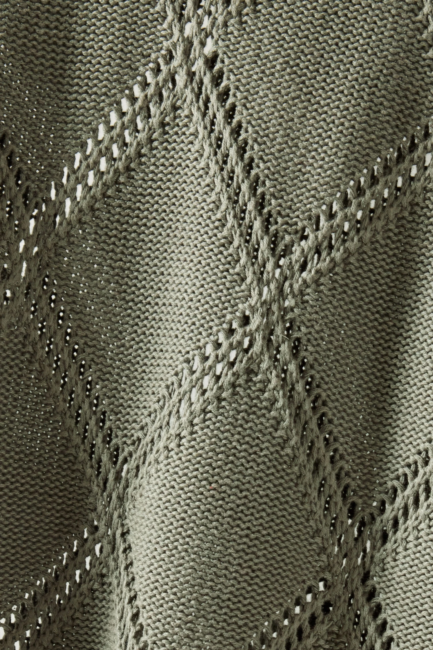 EVANS Curve Khaki Green Diamond Pointelle Jumper 10 EVANS Curve Khaki Green Diamond Pointelle Jumper – Image 8