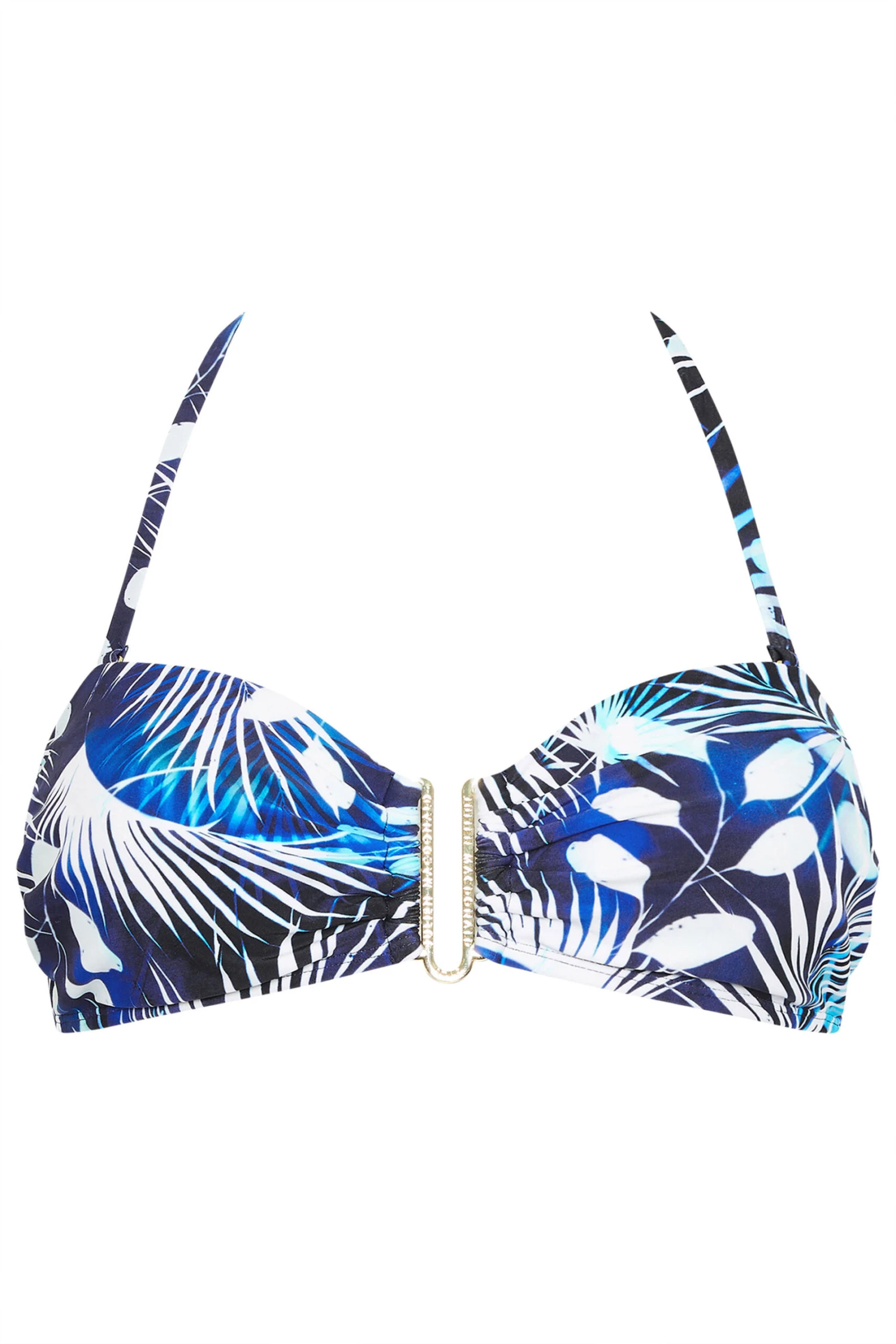 STAR Blue Tropical Palm U Bar Bikini Top 7 STAR Blue Tropical Palm U Bar Bikini Top – Image 5