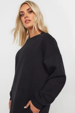 YOURS - Robe-Sweatshirt Noire En Jersey 10 YOURS - Robe-Sweatshirt Noire En Jersey -Evans Boutique 29675f7a c24a 42 126443 D