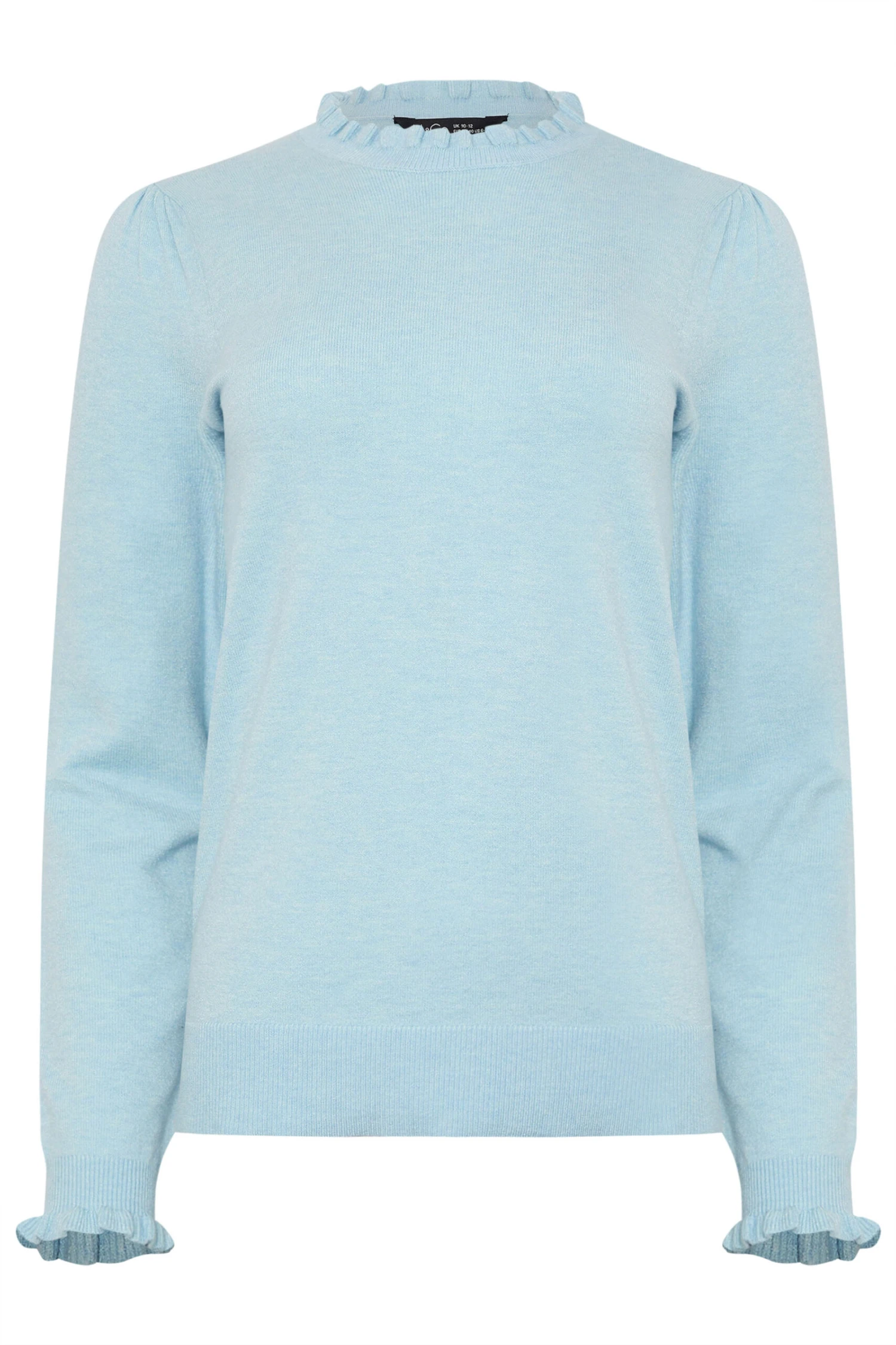 M&Co Light Blue Frill Neck Knitted Jumper 7 M&Co Light Blue Frill Neck Knitted Jumper – Image 5