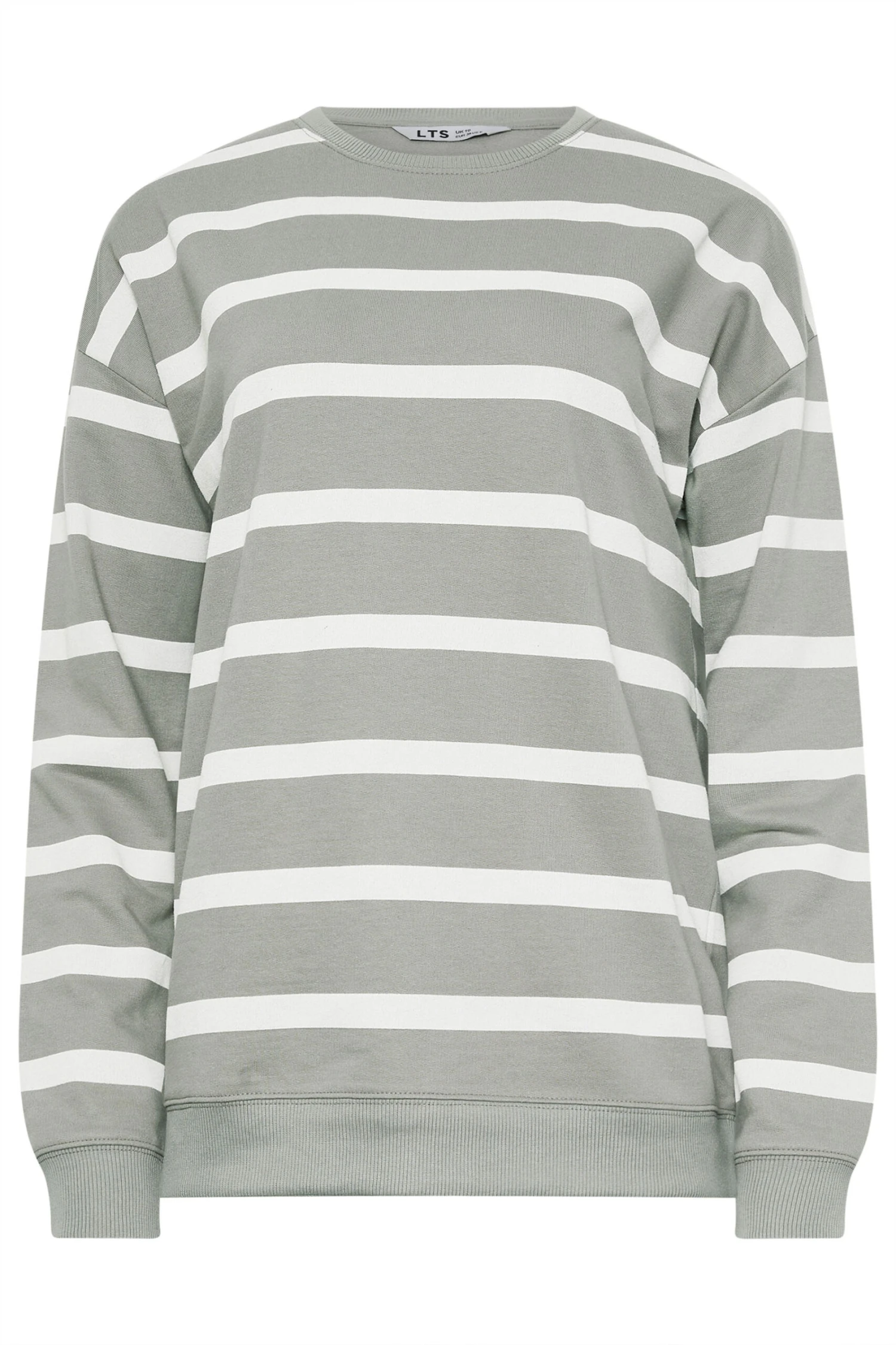 LTS Tall Grey Crew Neck Stripe Sweatshirt 7 LTS Tall Grey Crew Neck Stripe Sweatshirt – Image 5