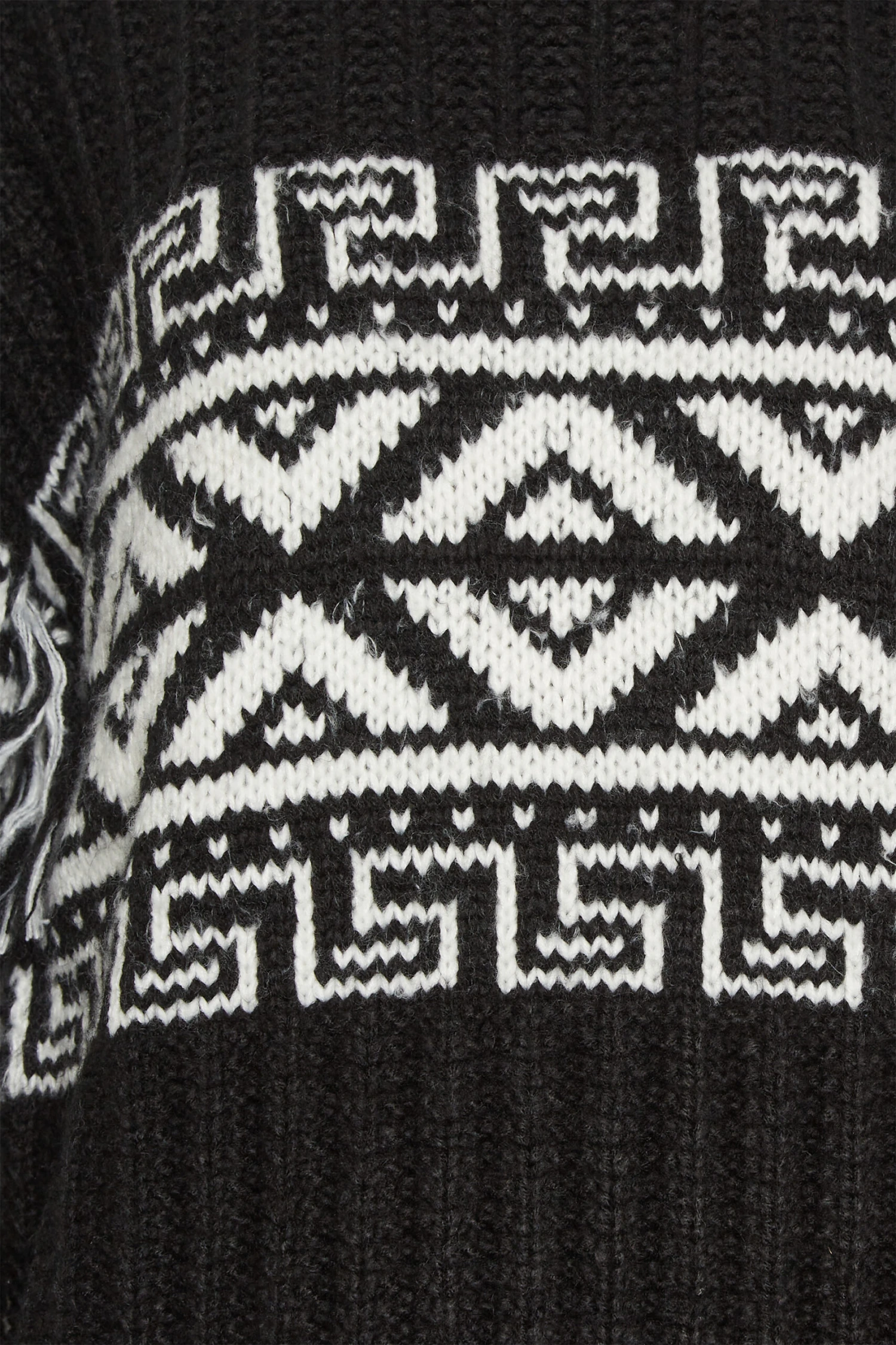 LTS Tall Black Jacquard Tassel Knit Jumper 8 LTS Tall Black Jacquard Tassel Knit Jumper – Image 6