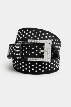 Ceinture Noire Effet Daim Empiècement Strass -Evans Boutique 2abf734a 11f8 41 246181 P