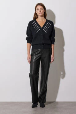 STAR Black Gem Embellished Cardigan -Evans Boutique 2af3202c 0675 4b 110601 A