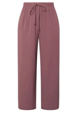YOURS Curve Pantalon Large En Sergé Violet -Evans Boutique 2b45aa84 fb96 4e 310282 X