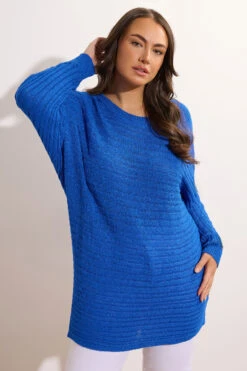 EVANS Curve Cobalt Blue Batwing Sleeve Jumper