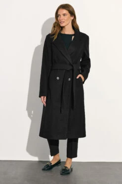 M&Co Black Button Up Wrap Coat 9 M&Co Black Button Up Wrap Coat -Evans Boutique 2b7afd27 9a4c 45 502496 A