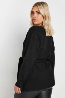 YOURS - Pull Noir En Maille Coupe Cache-Coeur Manches Longues 9 YOURS - Pull Noir En Maille Coupe Cache-Coeur Manches Longues -Evans Boutique 2b81cc73 3b73 44 280280 C