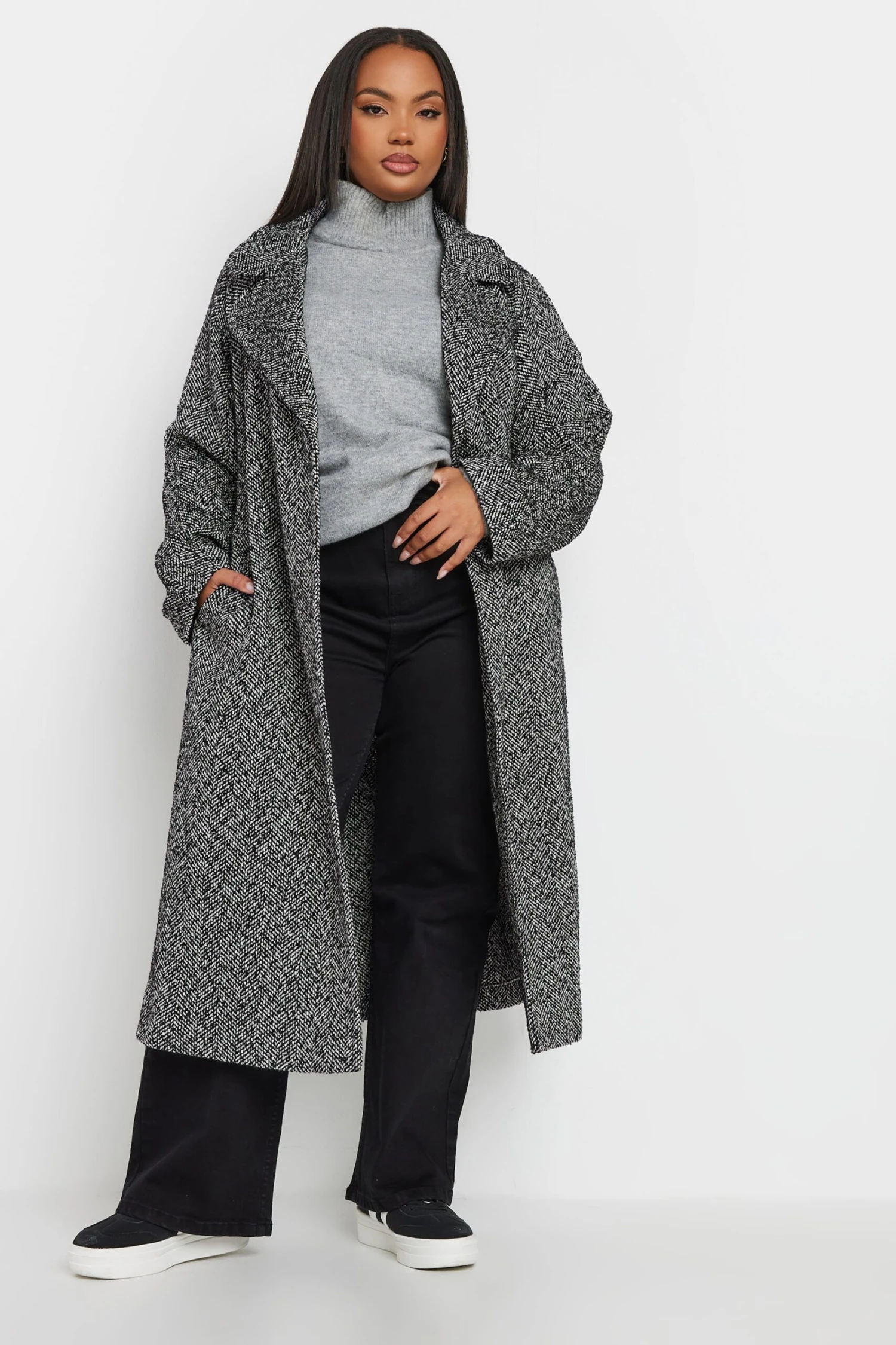 YOURS - Manteau Gris Charbonneux Maxi à Poches & Ceinture 4 YOURS - Manteau Gris Charbonneux Maxi à Poches & Ceinture – Image 2