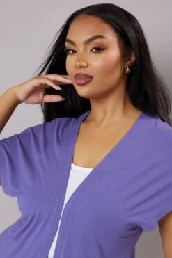 YOURS Curve Cardigan Violet En Jersey à Manches Longues -Evans Boutique 2c1a29c8 6e1a 4c 322646 D