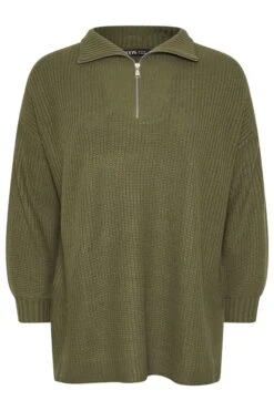 YOURS - Pull Vert Kaki à Fermeture éclair Quart De Tour 13 YOURS - Pull Vert Kaki à Fermeture éclair Quart De Tour -Evans Boutique 2c3451fd d75d 4d 280636 X