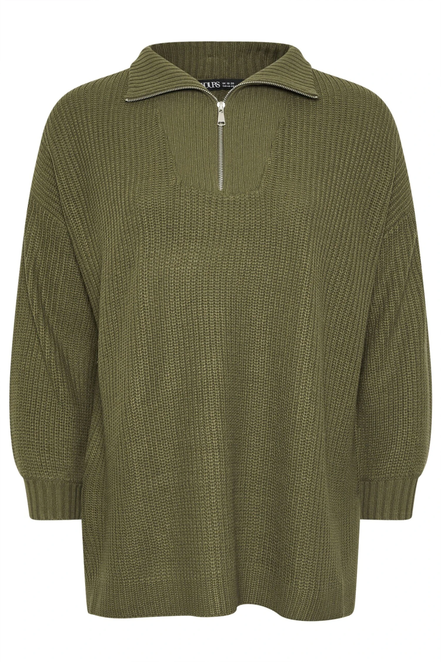 YOURS - Pull Vert Kaki à Fermeture éclair Quart De Tour 8 YOURS - Pull Vert Kaki à Fermeture éclair Quart De Tour – Image 6