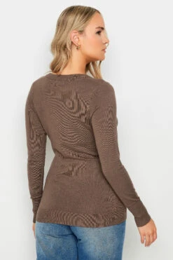 LTS Tall Brown V-neck Long Sleeve Jumper 9 LTS Tall Brown V-neck Long Sleeve Jumper -Evans Boutique 2c7ffdcb 0759 45 353698 C