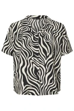 YOURS - Chemisier Noir & Blanc Zébré Manches Courtes 11 YOURS - Chemisier Noir & Blanc Zébré Manches Courtes -Evans Boutique 2c84eacb cff6 49 330684 X