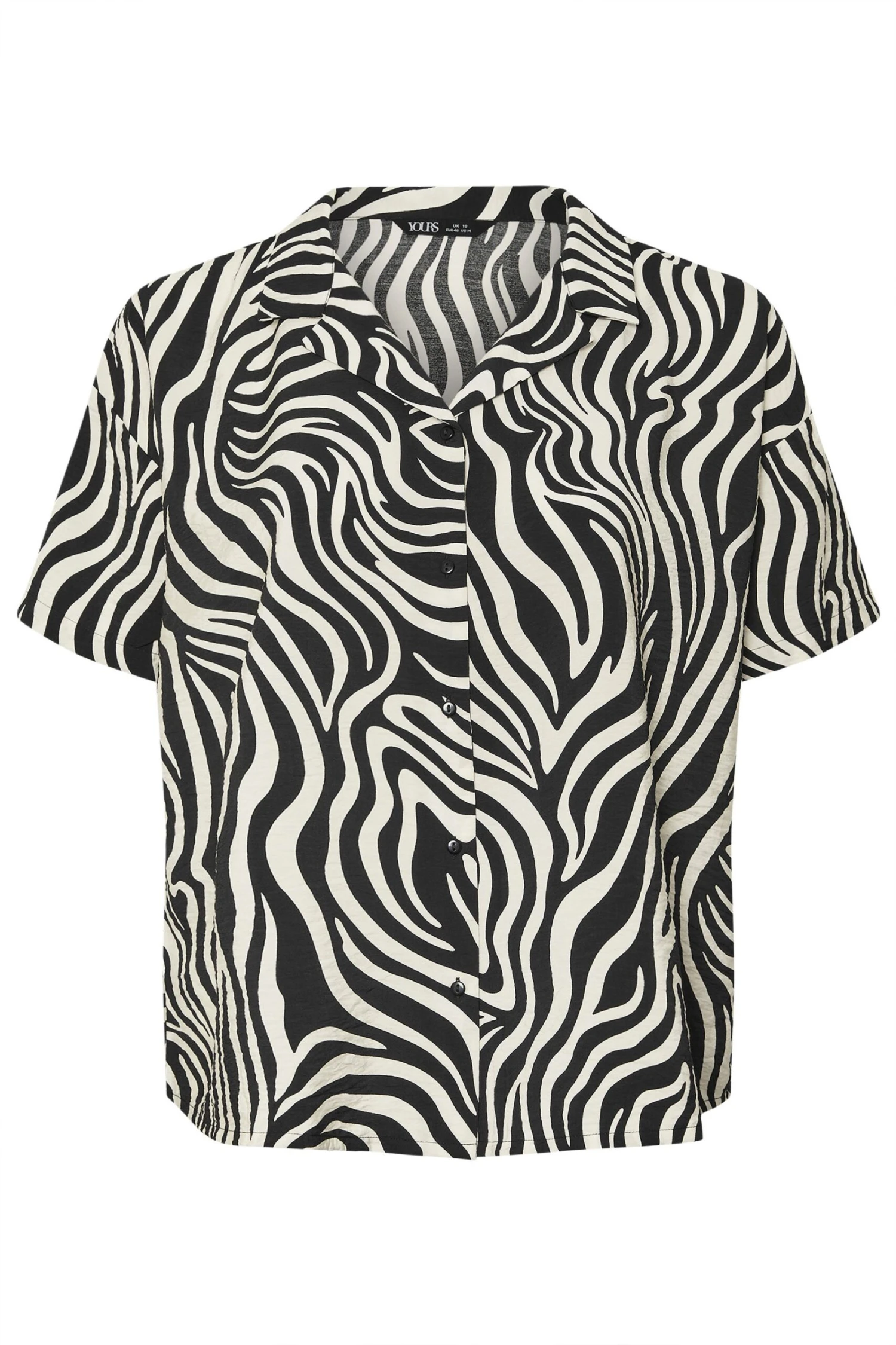 YOURS - Chemisier Noir & Blanc Zébré Manches Courtes 7 YOURS - Chemisier Noir & Blanc Zébré Manches Courtes – Image 5
